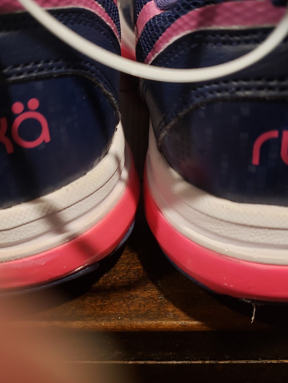 Ryka Devotion Navy and Pink Women's Athletic Walking Sneakers - Picture 3 of 5